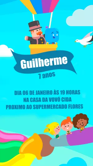 Convite Aniversário Mundo Bita para Editar Online