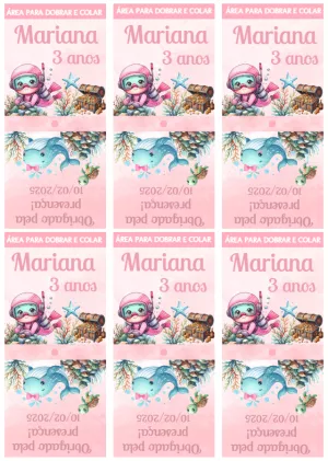 Capa para Pirulito Fundo do Mar Rosa para Editar Online