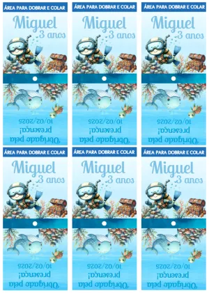 Capa para Pirulito Fundo do Mar com Mergulhador para Editar
