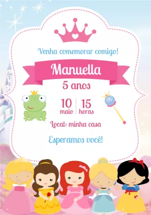 Invitación de cumpleaños Princesas – Estático – Mariana Correa