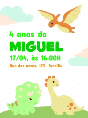 Invitación de cumpleaños Dinosaurio – Estático – Victor designer