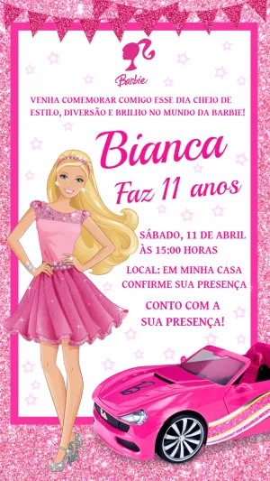 Invitación de cumpleaños Barbie – Estático – Laiane