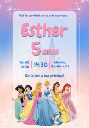 Invitación de cumpleaños Princesas – Estático – Alice Capistrano Roussenq