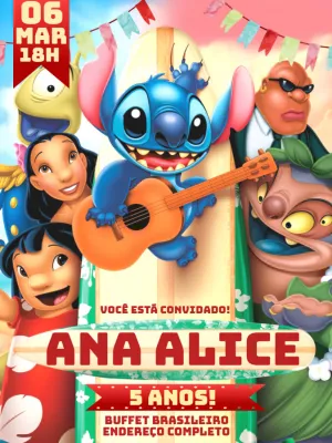 Stitch Birthday Invitation – Static – Jonathan Fiuza