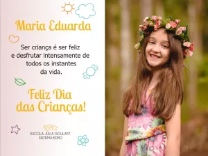 Cartão Dia das Crianças com Foto para Editar Online