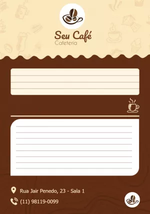 Comanda de Cafeteria Profissional para Editar Online