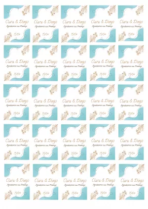 Tag de Agradecimento Casamento Floral para Editar Online