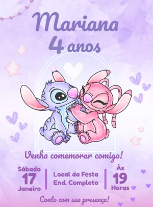Stitch Birthday Invitation – Static – Decore Arte