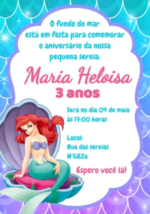 Invito di compleanno La Sirenetta – Statico – Crazyume Designer