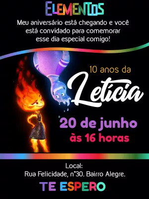 Convite de Aniversário Elementos Pixar para Editar Online