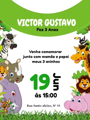Safari Birthday Invitation – Static – Victor designer