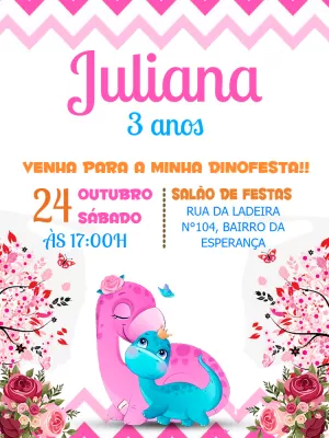 Invitación de cumpleaños Dinosaurio – Estático – Pedro Henrique