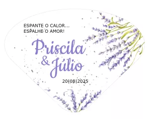 Arte para Leque de Casamento Floral para Editar e Imprimir