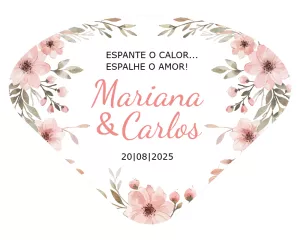 Arte para Leque de Casamento Floral para Editar e Imprimir