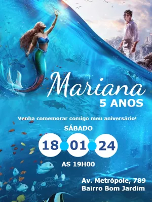 Invito di compleanno La Sirenetta – Statico – Déborah Olimpio Garcia