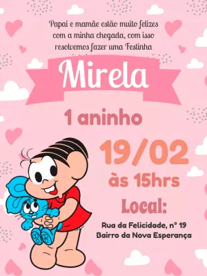 Turma da Mônica Birthday Invitation – Static – Pedro Henrique