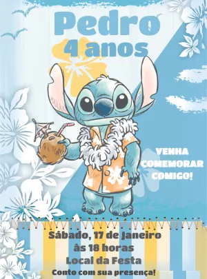 Stitch Birthday Invitation – Static – Decore Arte