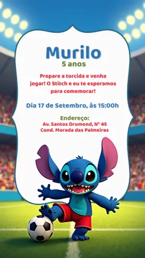Invitación de cumpleaños Stitch – Estático – CollorGraph Convites