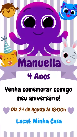Invitación de cumpleaños Bolofofos – Estático – Josy