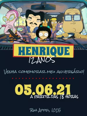 Convite de Aniversário Irmão do Jorel para Editar Online