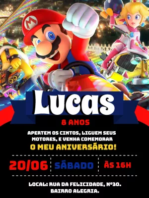 Invito di compleanno Super Mario – Statico – Gley Leobas