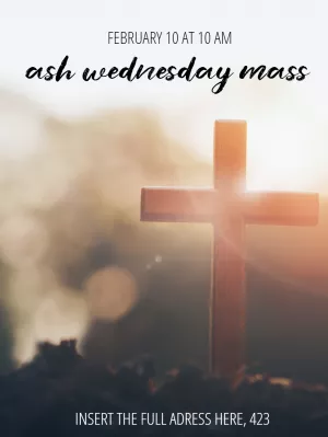 Ash Wednesday Mass Invitation Template to Edit Online