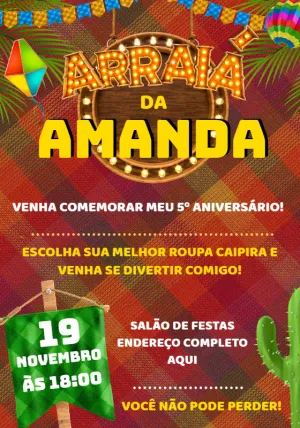 Invitación de Festa Junina – Estático – Montando a Sua Festa Oficial