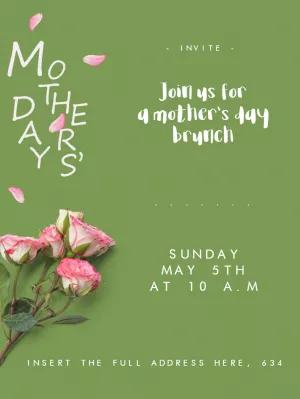 Elegant Floral Mother's Day Invitation to Edit Online
