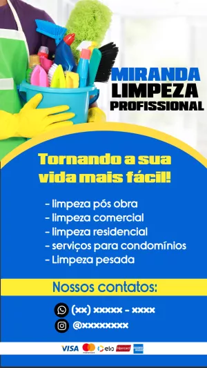 Flyer de Limpeza Profissional para Editar Online e Divulgar