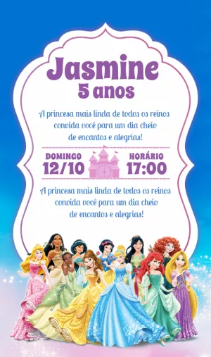 Invitación de cumpleaños Princesas – Estático – Idesign Personalizados