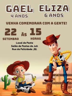 Invitation d'anniversaire Toy Story – Statique – Pedro Henrique