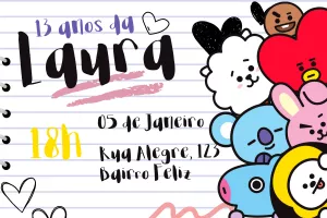 Invitation d'anniversaire KPop Demon Hunters – Statique – Yumi