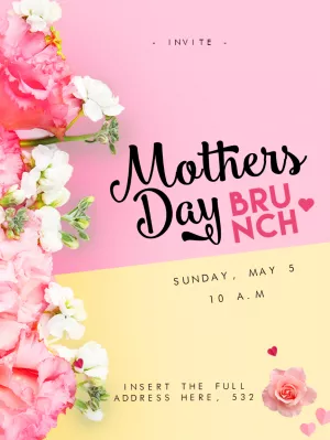 Editable Floral Mother's Day Brunch Invitation Online