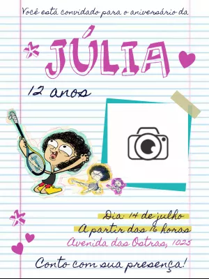 Convite Aniversário Irmão do Jorel com Foto para Editar Online