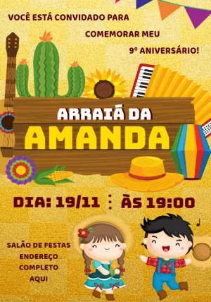 Invitación de Festa Junina – Estático – Montando a Sua Festa Oficial