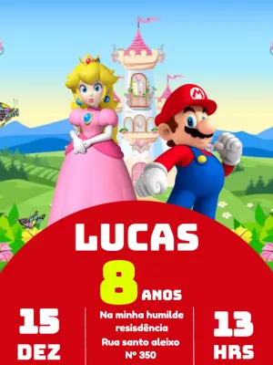 Invito di compleanno Super Mario – Statico – Victor designer