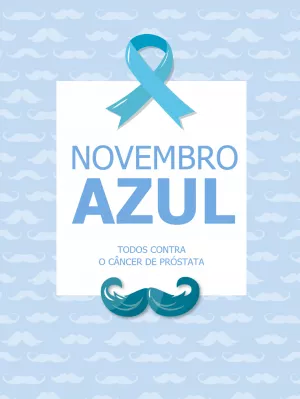 Post Novembro Azul com Laço e Bigode para Editar Online