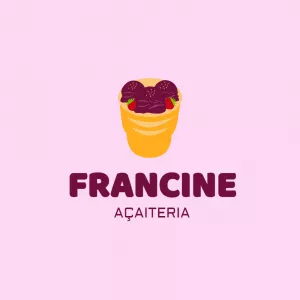 Logo Editável para Açaí com Ilustração para Editar