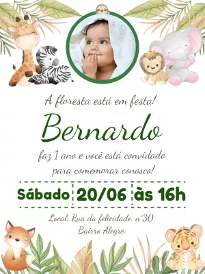 Safari Birthday Invitation – Static – Gley Leobas