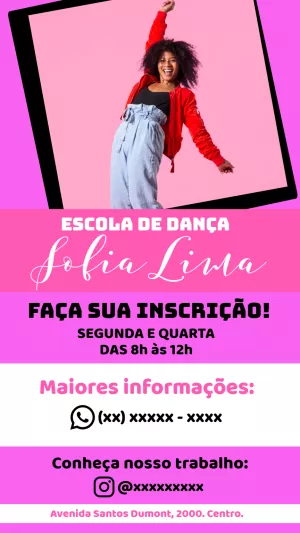 Flyer de Escola de Dança Editável para Divulgar suas Aulas