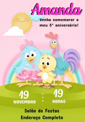 Galinha Pintadinha Birthday Invitation – Static – Montando a Sua Festa Oficial
