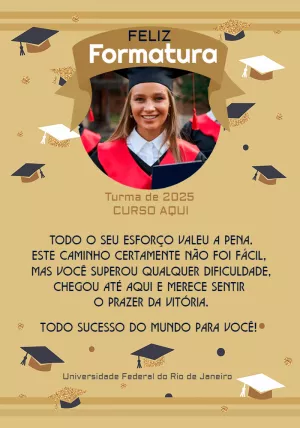 Cartão de Formatura com Foto para Editar Online