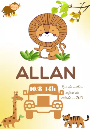 Safari Birthday Invitation – Static – Beatriz Lopes dos Anjos