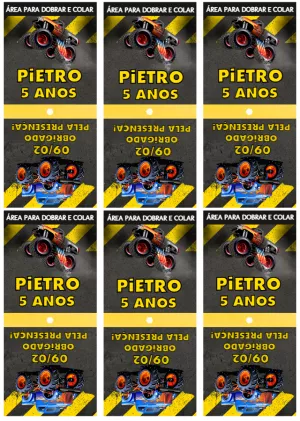 Capa de Pirulito Monster Truck Aniversário para Editar Online
