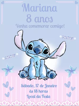 Invitación de cumpleaños Stitch – Estático – Decore Arte