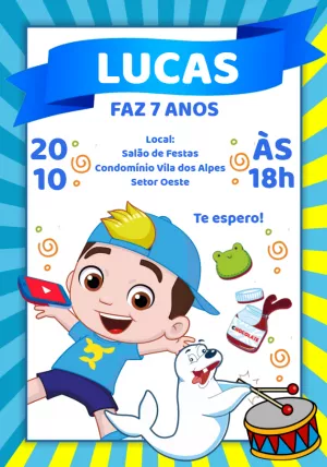 Convite Aniversário Infantil Youtuber para Editar Online