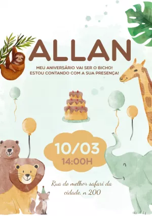Safari Birthday Invitation – Static – Beatriz Lopes dos Anjos