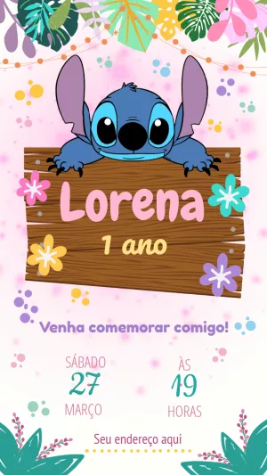 Stitch Birthday Invitation – Static – MR Produções