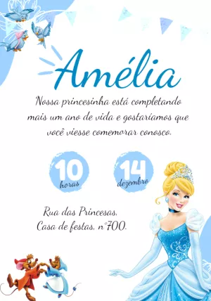 Invitación de cumpleaños Princesas – Estático – Beatriz Lopes dos Anjos