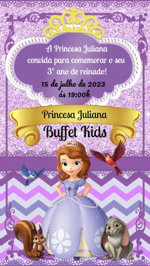 Invitación de cumpleaños Princesas – Estático – Heliene Designer